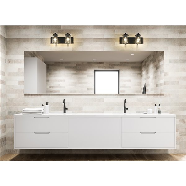 Z-Lite Beckett 2-Light Black Modern/Contemporary Vanity Light