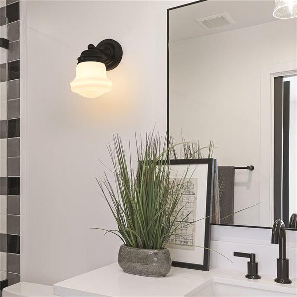 Z-Lite Vaughn 7.75-in W 1-Light Matte Black Modern/Contemporary Wall Sconce