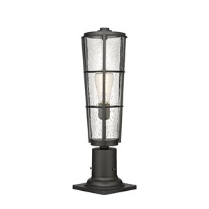 Z-Lite Helix 21.25-in H Black Hardwired Halogen Complete Pier-Mounted Light