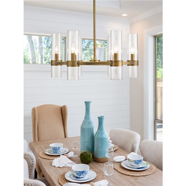 Z-Lite Datus 6-Light Rubbed Brass Modern/Contemporary Chandelier