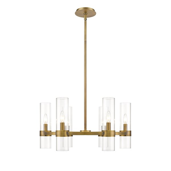 Z-Lite Datus 6-Light Rubbed Brass Modern/Contemporary Chandelier