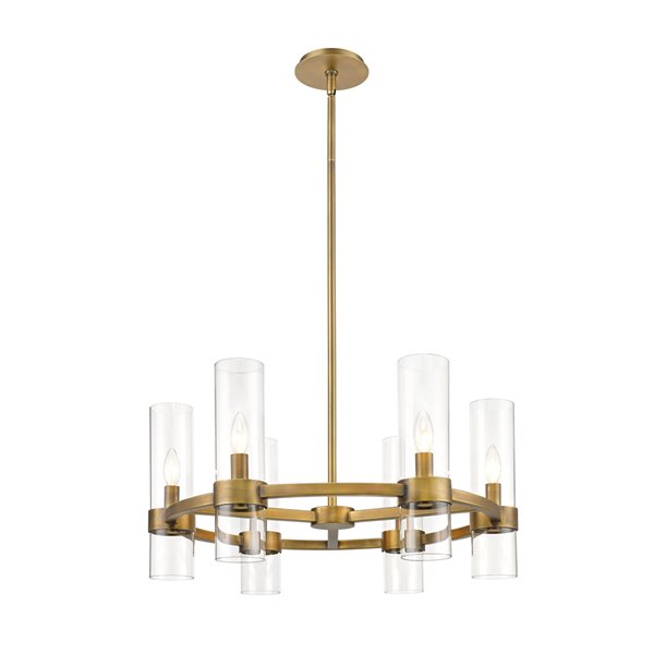 Z-Lite Datus 6-Light Rubbed Brass Modern/Contemporary Chandelier
