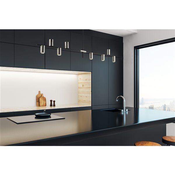 Z-Lite Calumet 8-Light Matte Black/Polished Nickel - Modern/Contemporary Kitchen Island Lighting