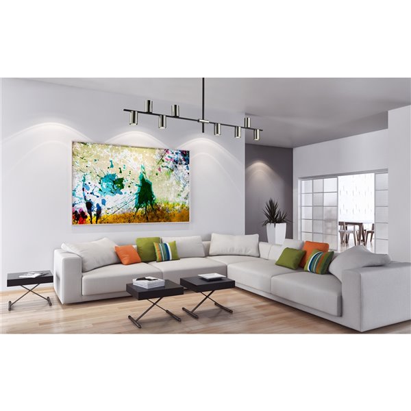 Z-Lite Calumet 8-Light Matte Black/Polished Nickel - Modern/Contemporary Kitchen Island Lighting