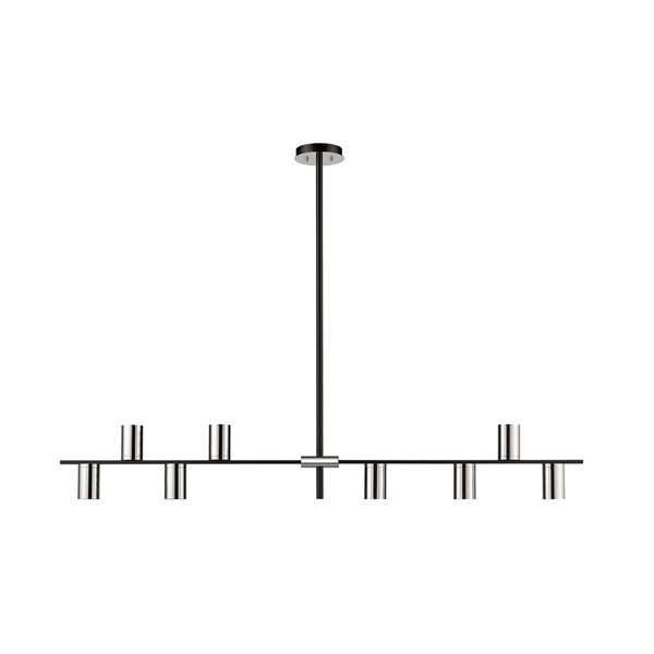 Z-Lite Calumet 8-Light Matte Black/Polished Nickel - Modern/Contemporary Kitchen Island Lighting