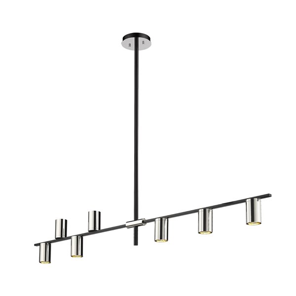 Z-Lite Calumet 8-Light Matte Black/Polished Nickel - Modern/Contemporary Kitchen Island Lighting