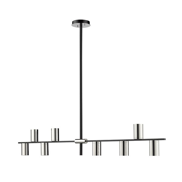 Z-Lite Calumet 8-Light Matte Black/Polished Nickel - Modern/Contemporary Kitchen Island Lighting
