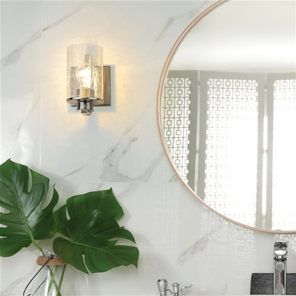 Z-Lite Beckett 4.5-in W 1-Light Brushed Nickel Modern/Contemporary Wall Sconce