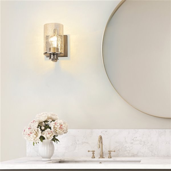 Z-Lite Beckett 4.5-in W 1-Light Brushed Nickel Modern/Contemporary Wall Sconce