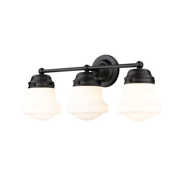 Z-Lite Vaughn 3-Light Black Modern/Contemporary Vanity Light