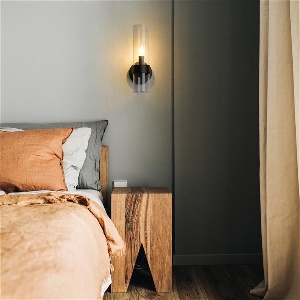 Z-Lite Datus 6.5-in W 1-Light Matte Black Modern/Contemporary Wall Sconce