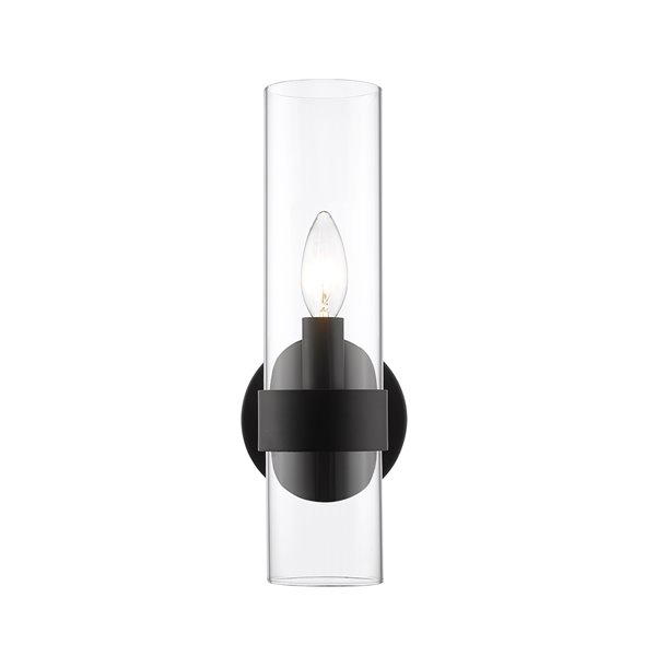 Z-Lite Datus 6.5-in W 1-Light Matte Black Modern/Contemporary Wall Sconce