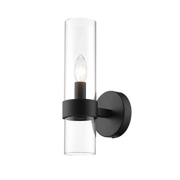 Z-Lite Datus 6.5-in W 1-Light Matte Black Modern/Contemporary Wall Sconce