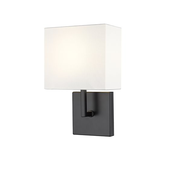 Z-Lite Saxon 7-in W 1-Light Matte Black Traditional Wall Sconce