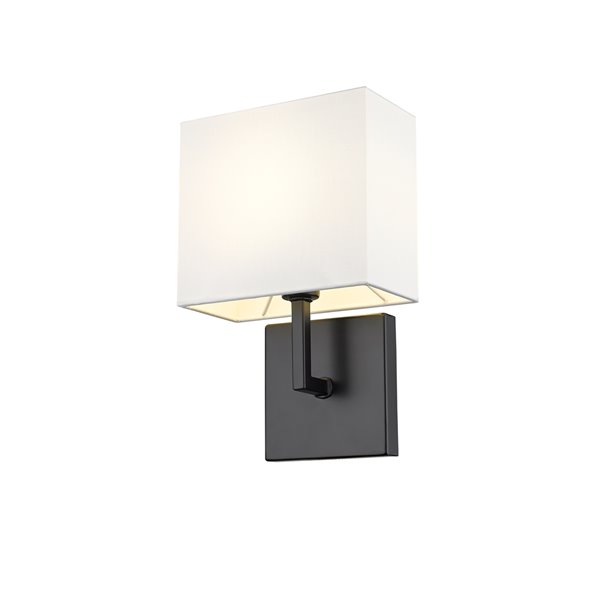 Z-Lite Saxon 7-in W 1-Light Matte Black Traditional Wall Sconce