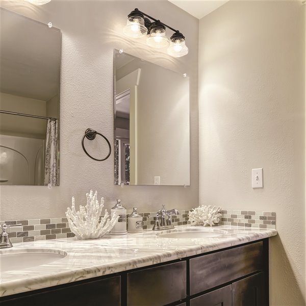 Z-Lite Vaughn Black 3-Light Modern/Contemporary Vanity Light