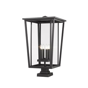 Z-Lite Seoul 32-in H Black Hardwired - Halogen - Complete Pier-Mounted Light