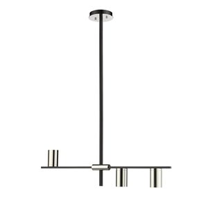 Z-Lite Calumet 3-Light Matte Black/Polished Nickel - Modern/Contemporary Kitchen Island Lighting