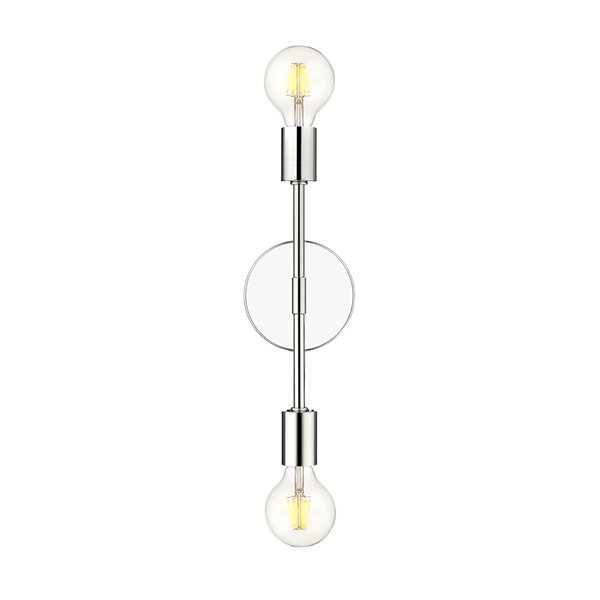 Z-Lite Modernist 4.75-in W 2-Light Chrome Modern/Contemporary Wall Sconce