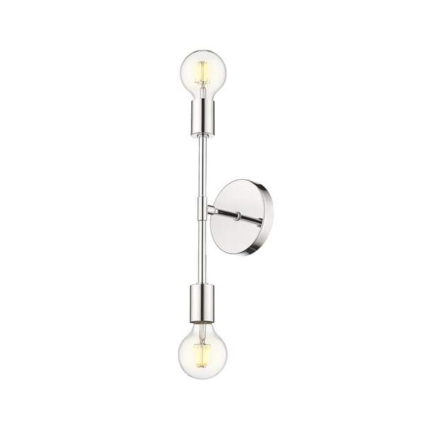 Z-Lite Modernist 4.75-in W 2-Light Chrome Modern/Contemporary Wall Sconce