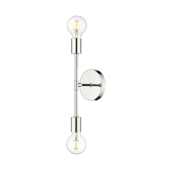 Z-Lite Modernist 4.75-in W 2-Light Chrome Modern/Contemporary Wall Sconce