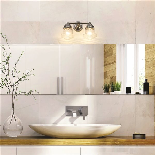 Z-Lite Vaughn 2-Light Nickel Modern/Contemporary Vanity Light