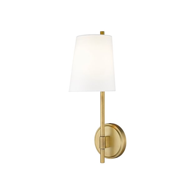 Z-Lite Winward 6-in W 1-Light Rubbed Brass Traditional Wall Sconce