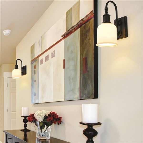 Z-Lite Bryant 8-in W 1-Light Matte Black Modern/Contemporary Wall Sconce