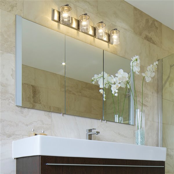 Z-Lite Beckett 4-Light Nickel Modern/Contemporary Vanity Light