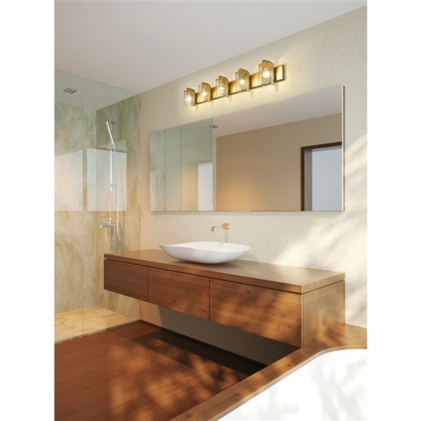 Z-Lite Beckett 5-Light Brass Modern/Contemporary Vanity Light