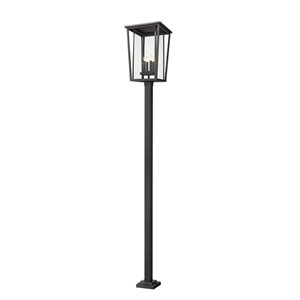 Z-Lite Seoul 124.5-in H Black Hardwired Halogen Complete Post Light