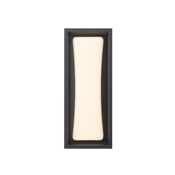 Z-Lite Baden Outdoor 1-Pack 12.5-in H Black Hardwired LED Outdoor Wall Light