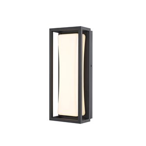 Z-Lite Baden Outdoor 1-Pack 12.5-in H Black Hardwired LED Outdoor Wall Light