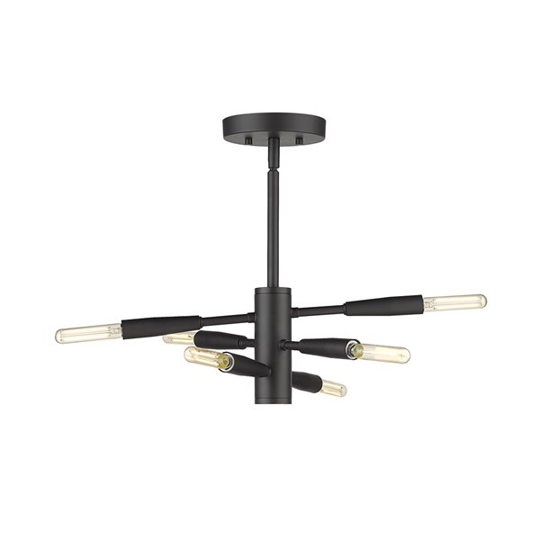 Z-Lite Ascension Black Modern/Contemporary Semi Flush Mount