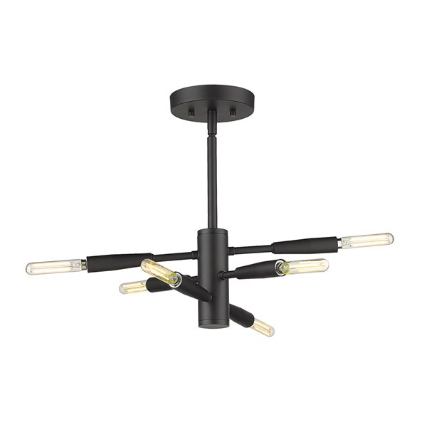 Z-Lite Ascension Black Modern/Contemporary Semi Flush Mount