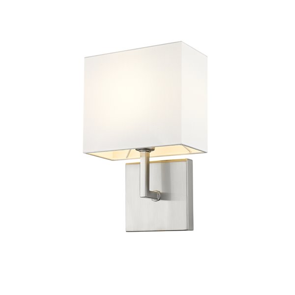 Z-Lite Saxon 7-in W 1-Light Brushed Nickel Traditional Wall Sconce