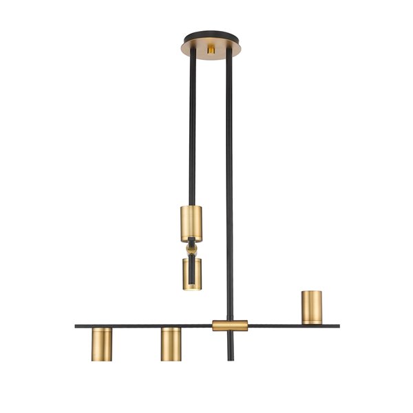 Z-Lite Calumet 5-Light Matte Black/Olde Brass Modern/Contemporary Chandelier