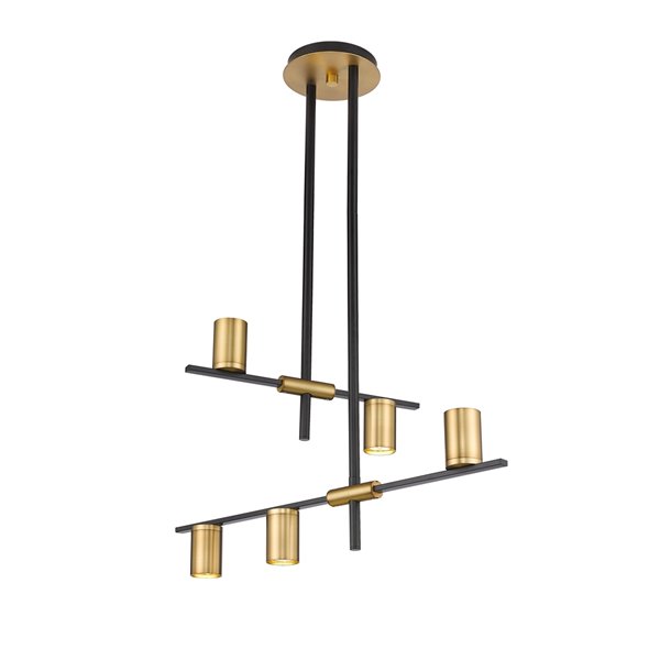 Z-Lite Calumet 5-Light Matte Black/Olde Brass Modern/Contemporary Chandelier