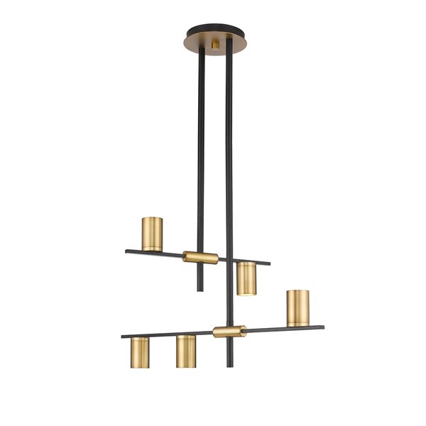 Z-Lite Calumet 5-Light Matte Black/Olde Brass Modern/Contemporary Chandelier