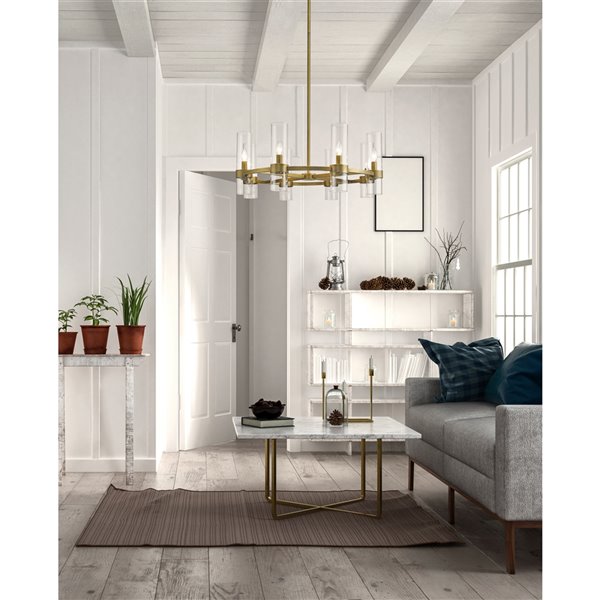 Z-Lite Datus 8-Light Rubbed Brass Modern/Contemporary Chandelier