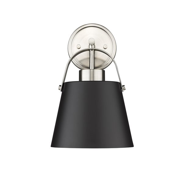 Z-Lite Z-Studio 8-in W 1-Light Matte Black/Brushed Nickel Modern/Contemporary Wall Sconce