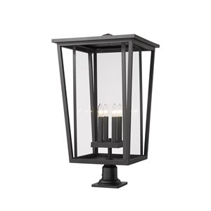 Z-Lite Seoul 32-in H Black Hardwired Halogen Complete Pier-Mounted Light