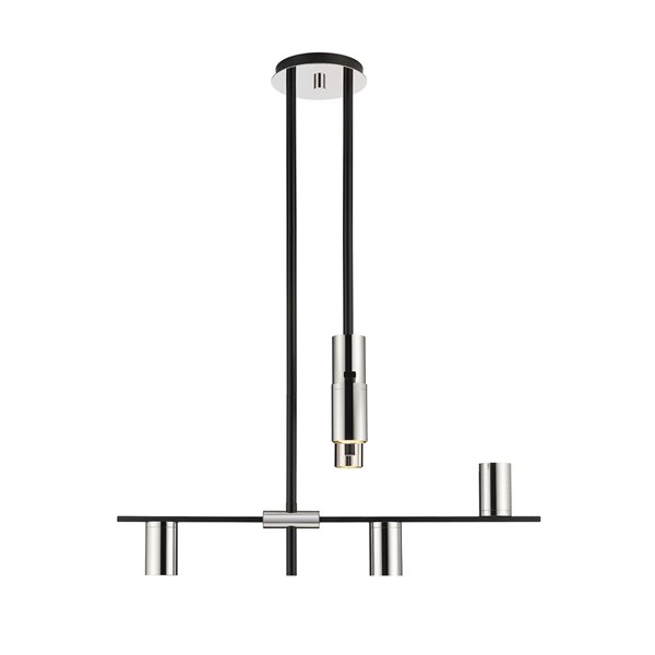 Z-Lite Calumet 6-Light Matte Black/Polished Nickel Modern/Contemporary Chandelier