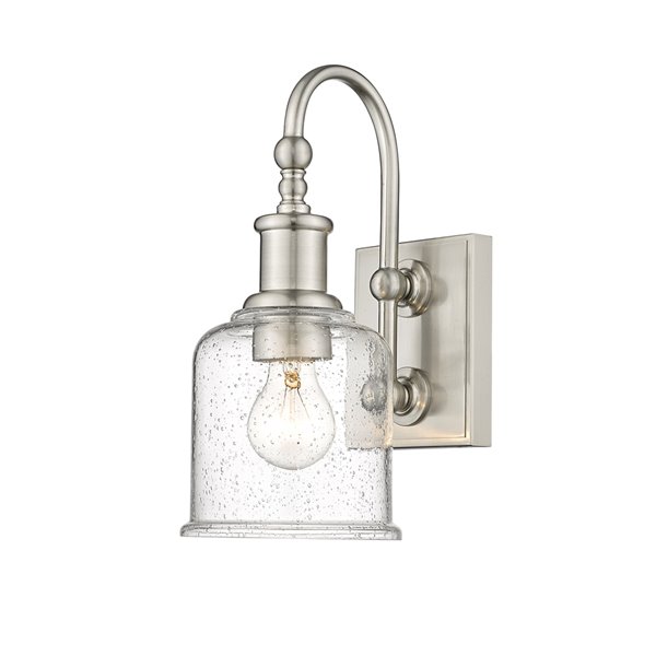 Z-Lite Bryant 8-in W 1-Light Brushed Nickel Modern/Contemporary Wall Sconce