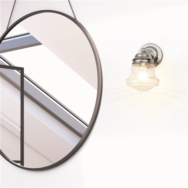 Z-Lite Vaughn 7.75-in W 1-Light Brushed Nickel Modern/Contemporary Wall Sconce