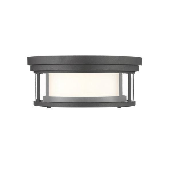 Z-Lite 1-Pack Willow 12-in W Bronze Outdoor Flush Mount Light