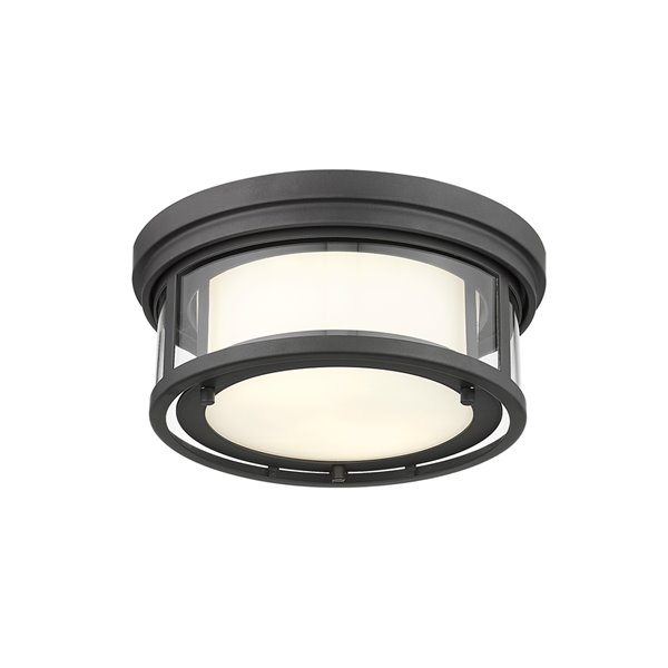 Z-Lite 1-Pack Willow 12-in W Bronze Outdoor Flush Mount Light