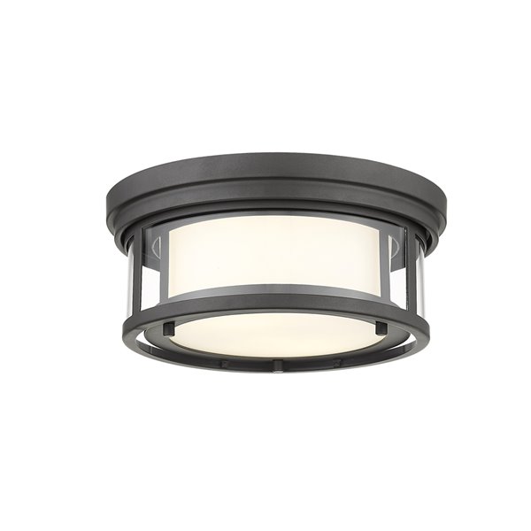 Z-Lite 1-Pack Willow 12-in W Bronze Outdoor Flush Mount Light