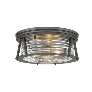 Z-Lite 1-Pack Cape Harbor 16-in W Bronze Outdoor Flush Mount Light