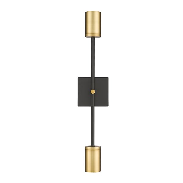 Z-Lite Calumet 4.5-in W 2-Light Matte Black/Olde Brass Modern/Contemporary Wall Sconce